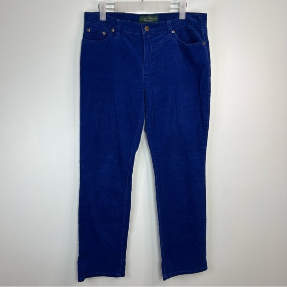 RL Lauren Jeans Co Blue Corduroy Straight Leg Pants Women’s 8 Petite 8P